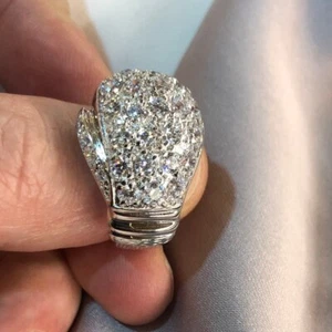Anillo de guantes de boxeo de plata de ley 925 para hombre AAA CZ anillo meñique - caja de regalo - Imagen 1 de 8