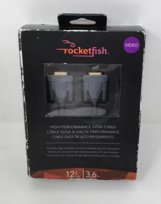 Rocketfish High Performance PC or Mac SVGA Video Cable RF-PCC115 12' Length GRAY - Image 1 of 4