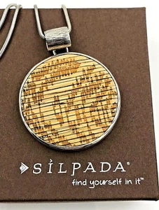Collar de resina de bambú con incrustaciones y plata esterlina 0,925 serpiente de 31 - Imagen 1 de 9