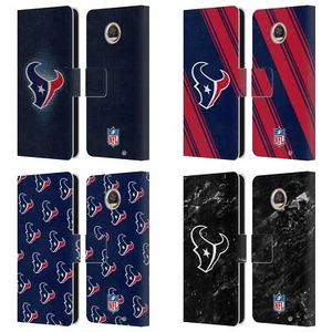 OFFICIAL NFL HOUSTON TEXANS ARTWORK LEATHER BOOK WALLET CASE FOR MOTOROLA PHONES - Picture 1 of 10