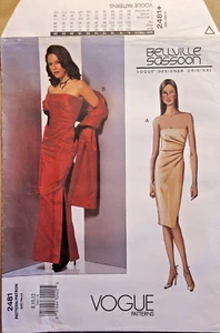 Vogue 2481 Bellville Sassoon Designer Original Dress Pattern 8-12 - Picture 1 of 3