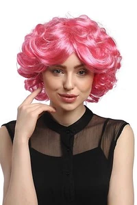 Wig Women Carnival Cosplay Short Pink Rose Curls Volume Popstar - Picture 1 of 4