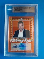 Charlie Sheen 1/1 Prismatic Orange Autographed Proof 2021 Leaf Pop Century