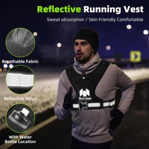 WEST BIKING Night Sports Cycling Running Fishing Reflective Vest with Pockets - Picture 1 of 21