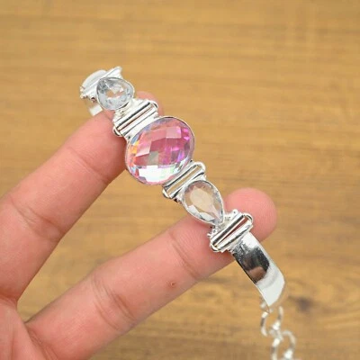 Bracciale Topazio Mistico Con Topazio Braccialetto Naturale in Argento Sterli... - Immagine 1 di 4