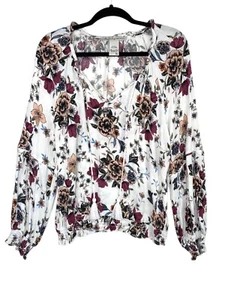 American Rag Bohemian Floral Multicolor Top Shirt Blouse Lace Size M - Picture 1 of 6