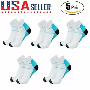 5 Pairs Compression Socks Plantar Fasciitis Arch Ankle Running Support Men Women - Picture 1 of 8