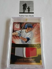 2015 Kris Bryant Elite Gold Future Threads 3-Color Game Patch RC 8 (11/25)