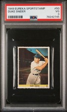 PSA 3 VG DUKE SNIDER HOF RC ROOKIE 1949 EUREKA SPORTSTAMP #50 GRADED STAMP TPHLC