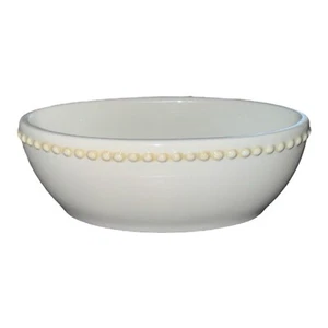 Cuenco ovalado de 6" Princess House Pavillion crema blanco roto en relieve - Imagen 1 de 6