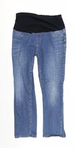 mamas & papas Womens Blue Cotton Blend Straight Jeans Size 4 L29 Maternity - Picture 1 of 12