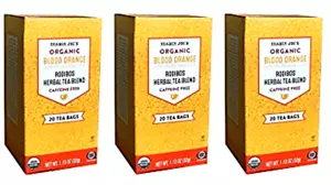 3 Packs Trader Joe's Organic Blood Orange Rooibos Herbal Tea 20 ct 1.13 oz Each - Picture 1 of 3