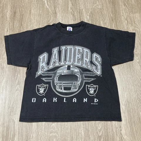Vintage Raiders Shirt Crop Top M 90s 00s NFL Vegas Los Angeles Game-day Tee Cover