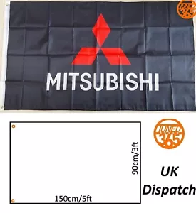 Mitsubishi Banner Flagge Garage Händler 3x5ft 90x150cm Evo JDM Ralliart Zahlung - Bild 1 von 3