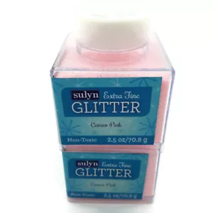 Sulyn Extra Fine Glitter Cameo Rosa 2,5 oz Contenitore Lotto di 2 Spedizione Gratuita - Foto 1 di 4