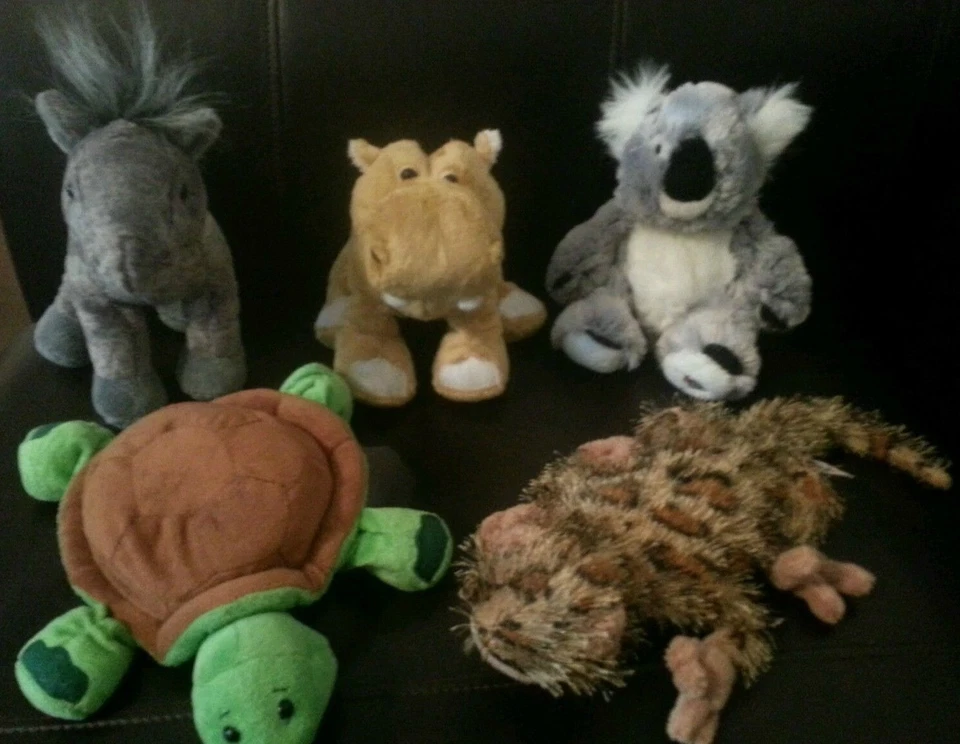 Ganz Webkinz Lot/5 Assorted No Code Grey Arabian Mud Hippo Turtle Stuffed Plush - Image 1 of 1