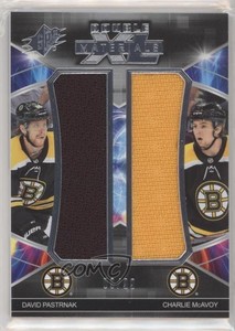 2019-20 SPx Double XL Materials Tier 1 /99 David Pastrnak Charlie McAvoy #XD-PM