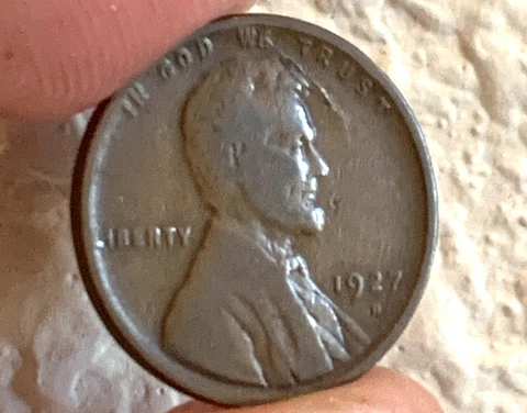 1927 D wheat penny cent lamination error Cover