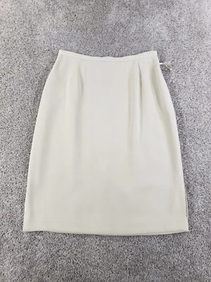 Emanuel Ungaro Career Skirt 8/42 Beige Polyester Blend Lined Zipper - Image 1 of 4