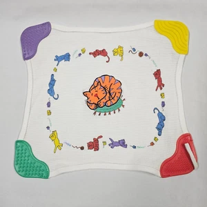 Munchkin Cat Tiger Teether Security Blanket Waffle Weave Thermal Teething Lovey - Picture 1 of 2