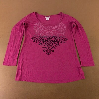 Motherhood Maternity Women's Size Medium Purple Print Long Sleeve Pullover Top - Image 1 of 4