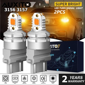 2PCS AUXITO 3157 3156 4157 LED SMD Amber Turn Signal DRL Side Marker Light Bulbs - Picture 1 of 10