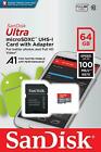 Ultra SanDisk 64GB Micro SD with adapter SDHC UHS-1 100MB/s Class10 Memory Card 