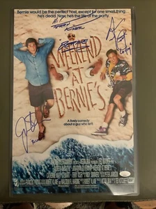 Cast Autographed Weekend at Bernie's 11x17 Poster JSA - Picture 1 of 3