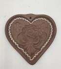 Heart Shaped Cookie Mold Rose Design Discontinued Pottery Hartstone USA