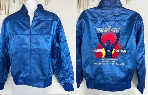 Thomas The Hitman HEARNS vs Juan ROLDAN 1987 SZ L JACKET & OFFICIAL POSTER Cover