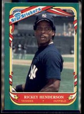 1986 Fleer Star Stickers Rickey Henderson New York Yankees #56