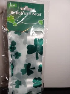 NEW St Patrick's Women Shamrock Scarf Silky & Sheer Striped Accessory Neck Hair  - Picture 1 of 13