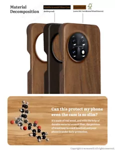 Bulletproof Aramid Fiber x Wood Natural Slim Wooden Case for OnePlus - Picture 1 of 25