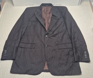 Chaps Suit Jacket Blazer Brown Striped Men's Wool Size: 42 L - Picture 1 of 16