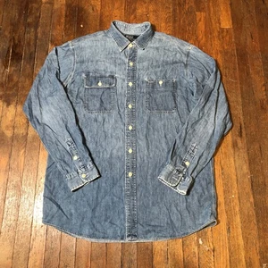 Vintage Polo Ralph Lauren Latzhose Arbeitshemd Herren Gr. L Denim Knopf Western - Bild 1 von 9