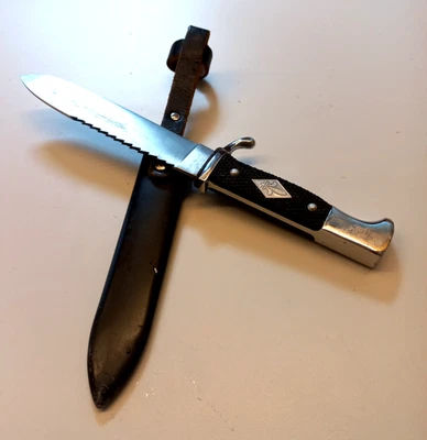 Cuchillo de hoja fija vintage SCOUT con sierra años 60-70, Alemania Foto 1 de 4