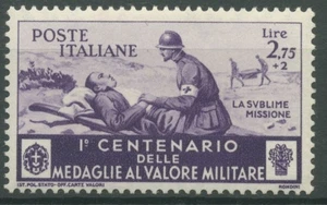 Italien 1934 100 J. Tapferkeitsmedaille Arzt und Verwundeter 504 mit Falz - Bild 1 von 1