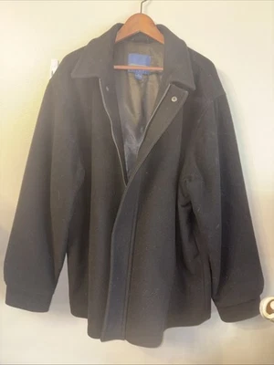 Abrigo/chaqueta Joseph And Lyman negro para hombre mezcla de lana talla XL cremallera y botón a presión Foto 1 de 4