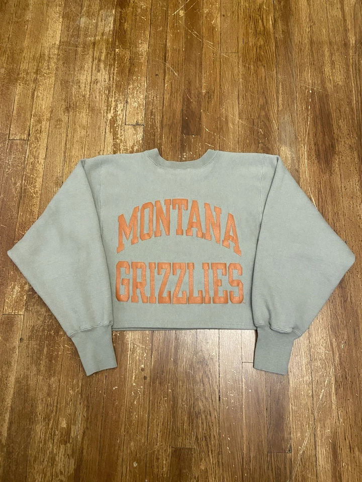 复古 90 年代 Champion Reverse Weave 蒙大拿大学短运动衫中号 — 第 1/4 张图片