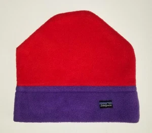 Cappello berretto pile PATAGONIA vintage anni 80 90 bicolore rosso e viola USA Medium MD - Foto 1 di 6
