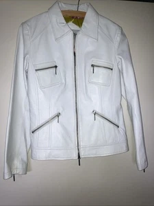 Schicke Weiße Lederjacke - Bild 1 von 3