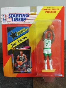 🏀 1992 Kenner Starting Lineup NBA DEE BROWN Boston Celtics Figur + Karte + Poster - Bild 1 von 15