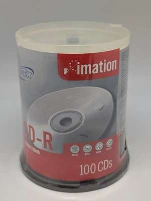 NEW! Imation 100 Pack CD-R 700MB 80 MIN (Barcode cut out of seal) - Image 1 of 4