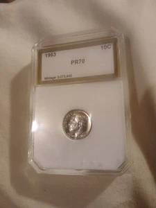 1963 Roosevelt Dime 10C Proof Uncirculated Slabbed Coin - Picture 1 of 5