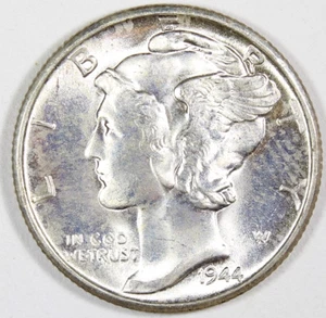 1944-S Merkur Groschen Edelstein Stempelglanz | Kostenloser Versand - Bild 1 von 6