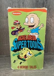 Nickelodeon Super Toons (VHS Tape, 2002) 4 Tales: Rugrats SpongeBob Rocket Power - Picture 1 of 6