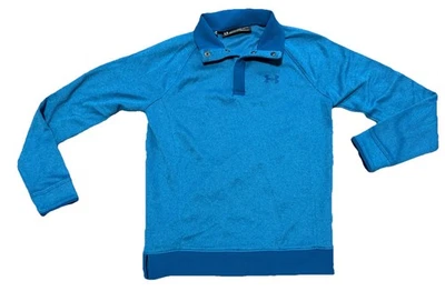 Pullover Under Armour Juvenil Grande Azul Teal 1/4 Botón a Presión ColdGear Storm Foto 1 de 4