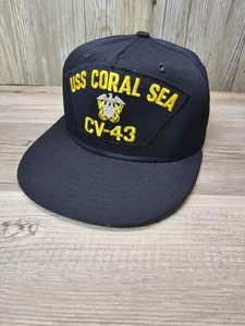 Cappellino vintage USS Coral Sea CV-43 CWO logo snapback made in USA - Foto 1 di 3