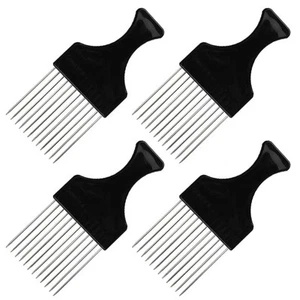 4 Packs Afro Comb Metal Pick, Hairdressing Detangle Wig Braid Hair Styling To... - Picture 1 of 9
