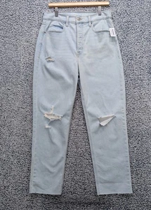 Old Navy Sky Hi Straight Leg Jeans Womens 12 Extra High Rise Light Wash Denim - Picture 1 of 13